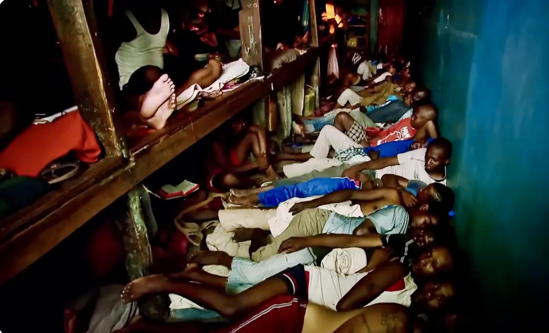 Crowded cell in Antananarivo prison, filmed for Behind Bars